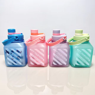 Garrafa Grande 1.3 Litros Com Adesivos, Alça e Canudo Kawaii Fofa - GA7 - BESTMIX