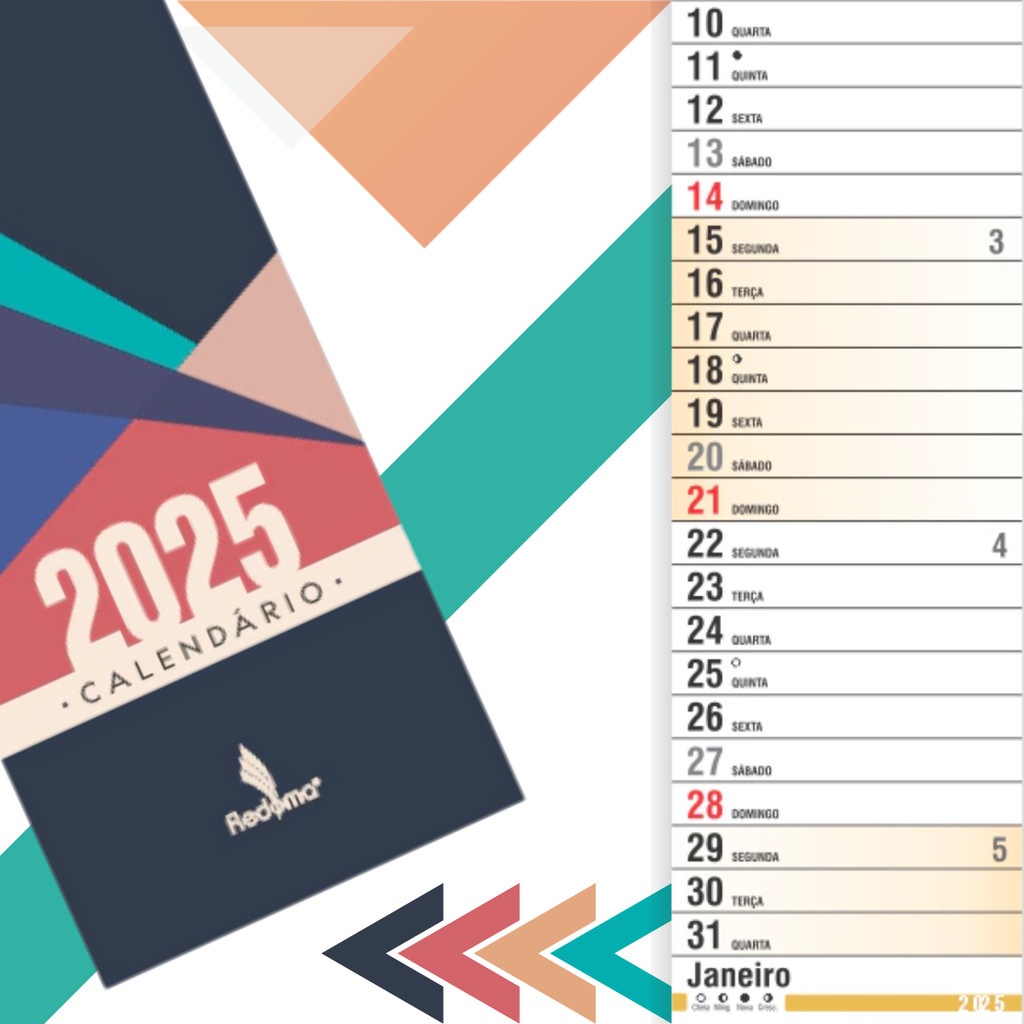 Calendário Vertical Ano 2025 Redoma Escritório Papelaria | Shopee Brasil