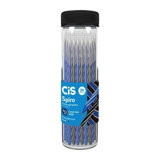 Caneta Cis Esferográfica Spiro 0,7mm Azul/Preto - Embalagem com 24 Unidades em Oferta na Shopee