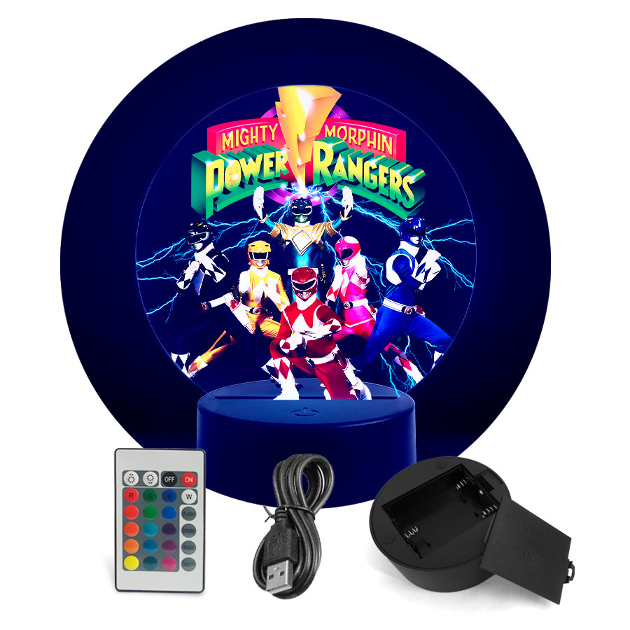 Luminária Power Rangers Mighty Morphin - RGB + Controle | Shopee Brasil