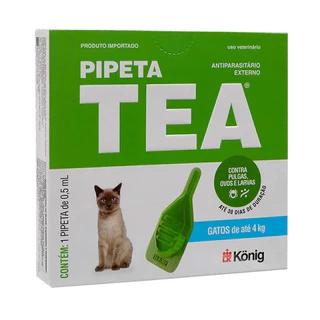 Tea Pipeta Gatos Até 4Kg 0 5ml Azul Claro Combo com 3 unidades - Konig