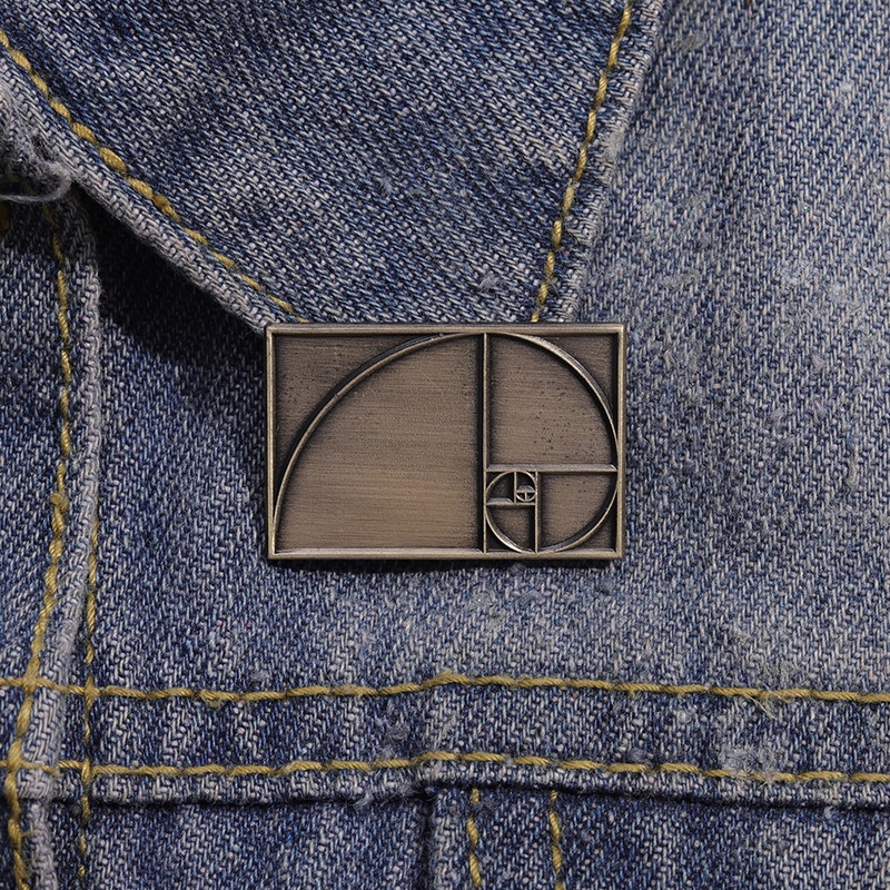Número Golden Ratio Fibonacci Broche Gráfico Proporção Visualizador Mochila Lapela Alfinete Vestuário Acessórios Presente