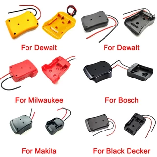 Para Makita/Bosch/Milwaukee/Dewalt/Black & Decker Adaptador De Bateria De 18V Bricolagem Dock Holder 14 Awg Wires