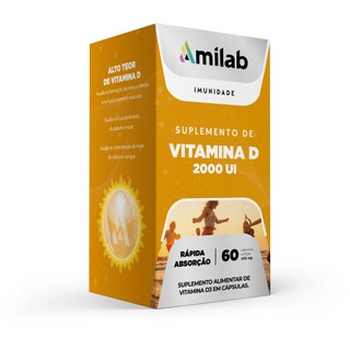 Amilab vitamina d 2000ui 60 capsulas | Shopee Brasil