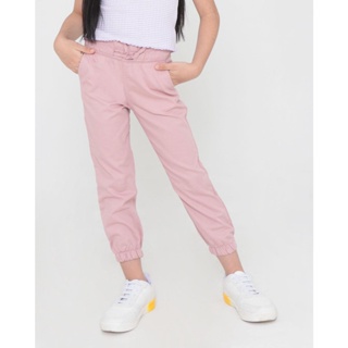 Calça Infantil Sarja Jogger Rosa Claro