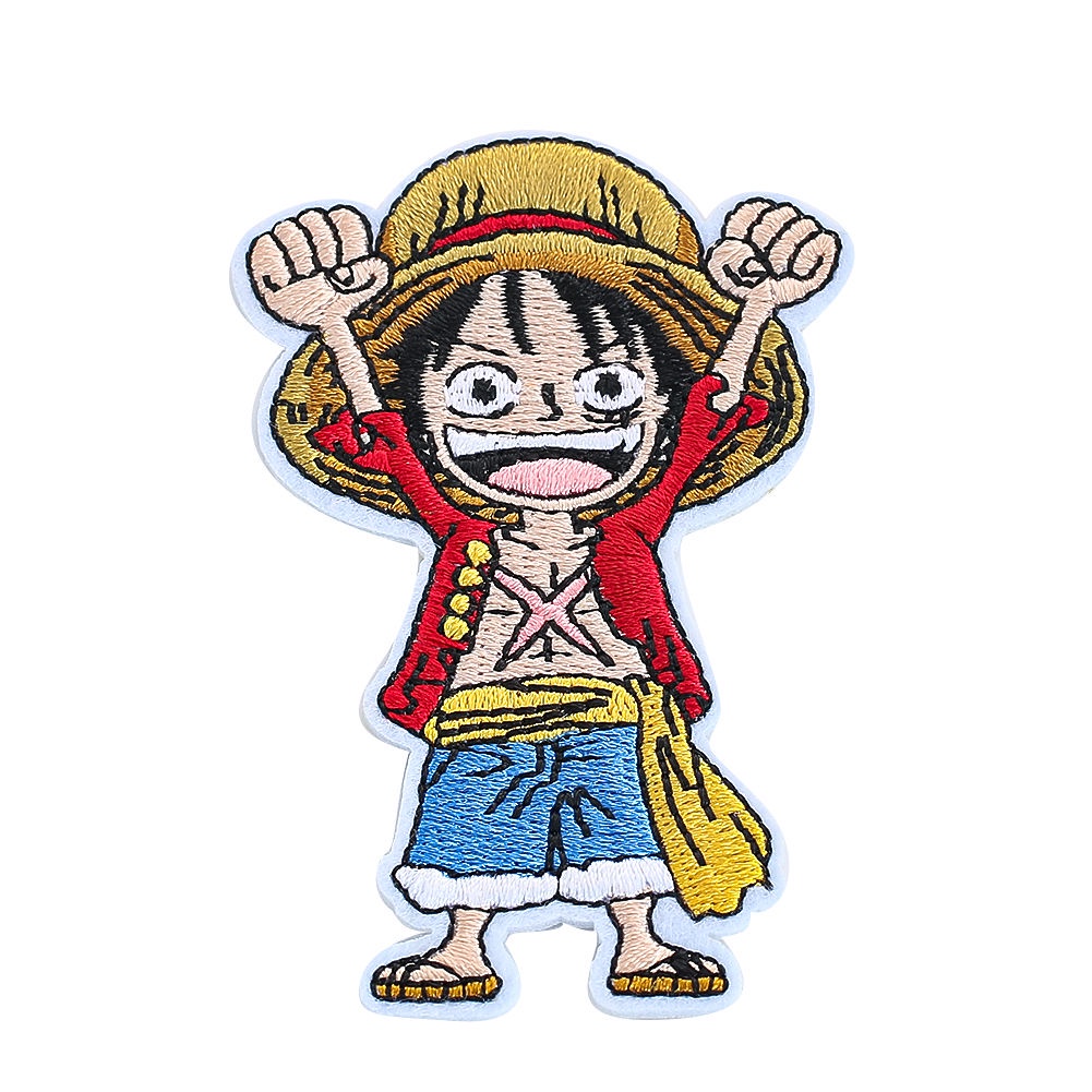 Crianças apliques desenhos animados anime um pedaço luffy pirata símbolo  engraçado bordado pano adesivos roupas diy ferro no remendo - AliExpress