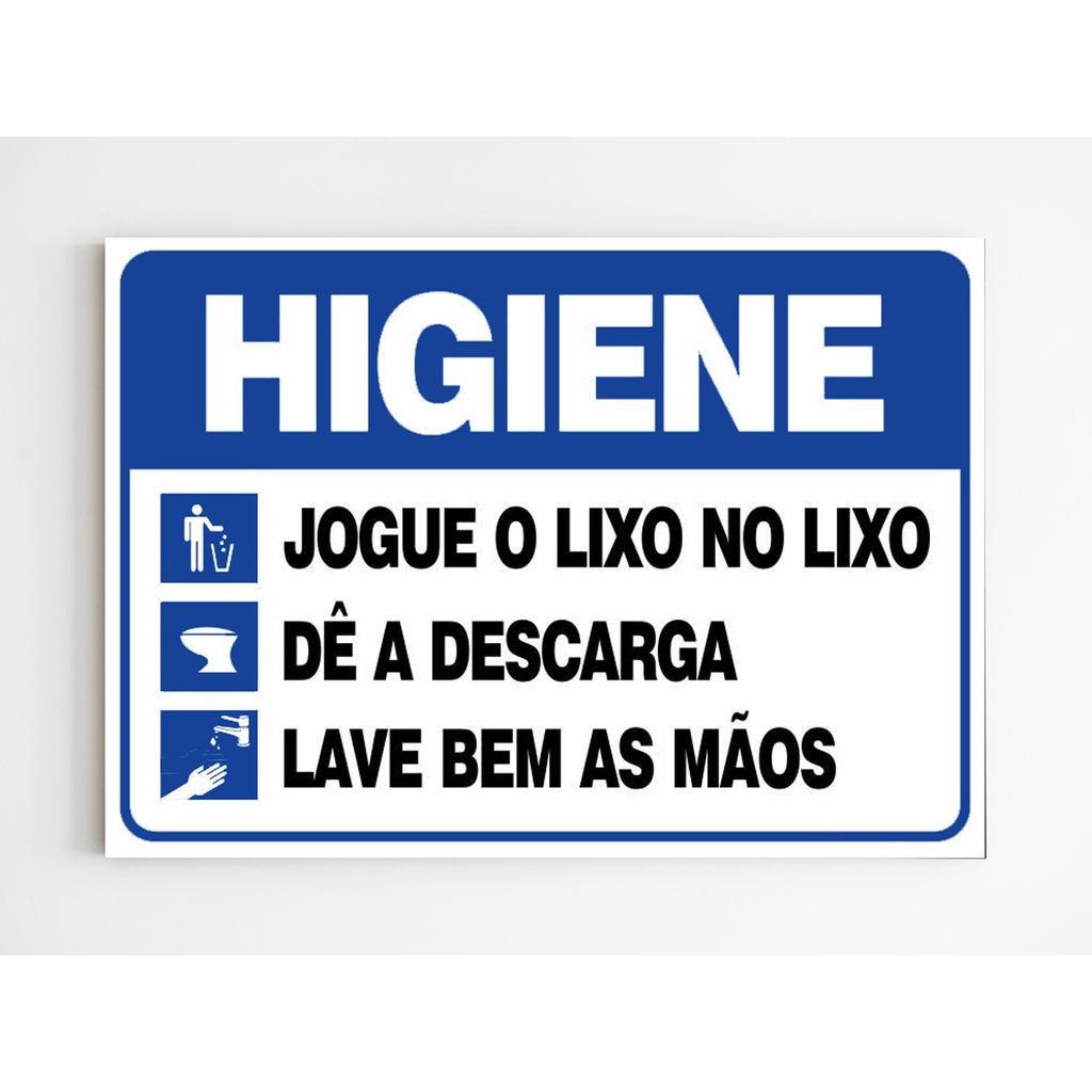 Placa de aviso jogue lixo no lixo de descarga lave as mãos | Shopee Brasil