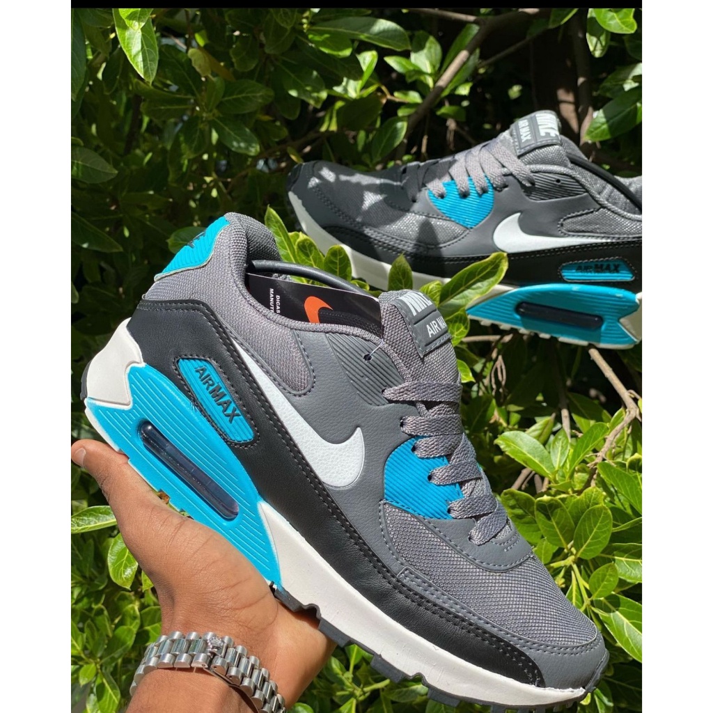 Air Max 90 Grafite Azul Masculino Mega Promoção Envio Imediato Queima De Estoque !