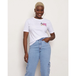 Camiseta Feminina Manga Curta Disney Estampa Mickey Branca