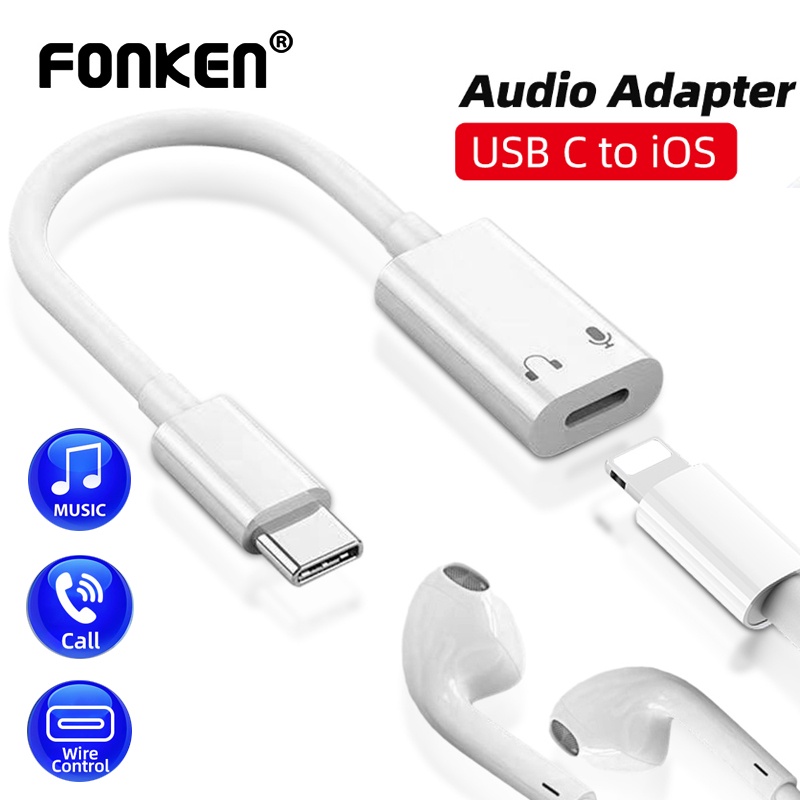 Fonken USB C Para iOS Cabo Adaptador De Áudio Fone De Ouvido Tipo ...