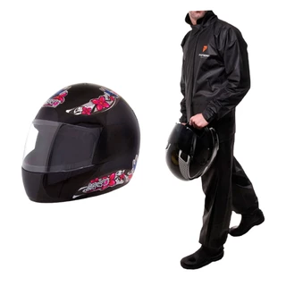 Capacete Moto Pro Tork Aberto Liberty 4 Four For Girls + Capa de Chuva Pioneira