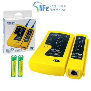 Testador de Cabo de Rede RJ45 RJ11 Lan Com Pilhas AAA Internet Telefonia Removível Compacto Com LED