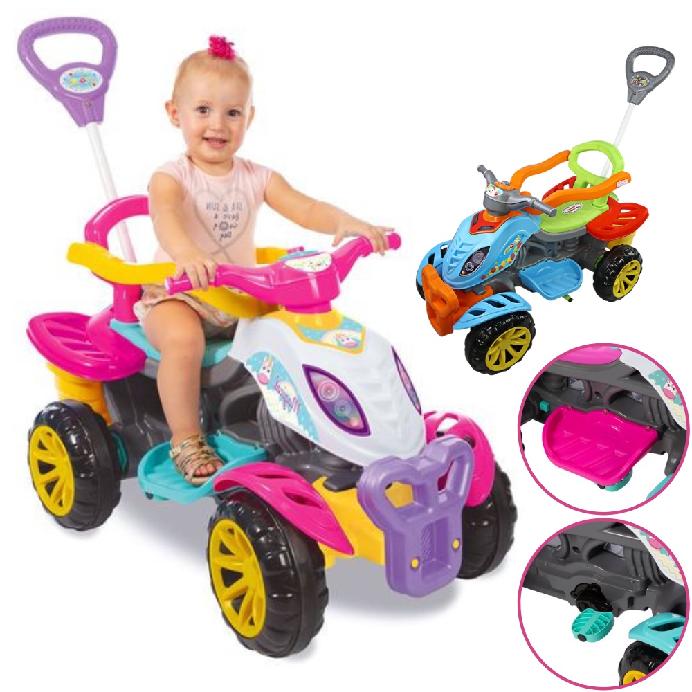 Moto Infantil Com Empurrador E Pedal