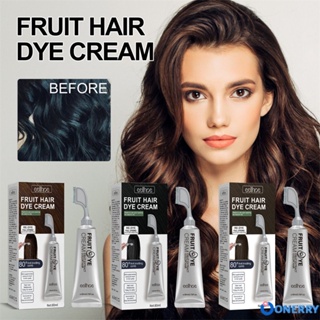 Creme de tintura de cabelo Eelhoe Fruit sem dioxigênio/creme de tintura de cabelo com pente, pentear seu cabelo está tingindo seu cabelo ONERRY3