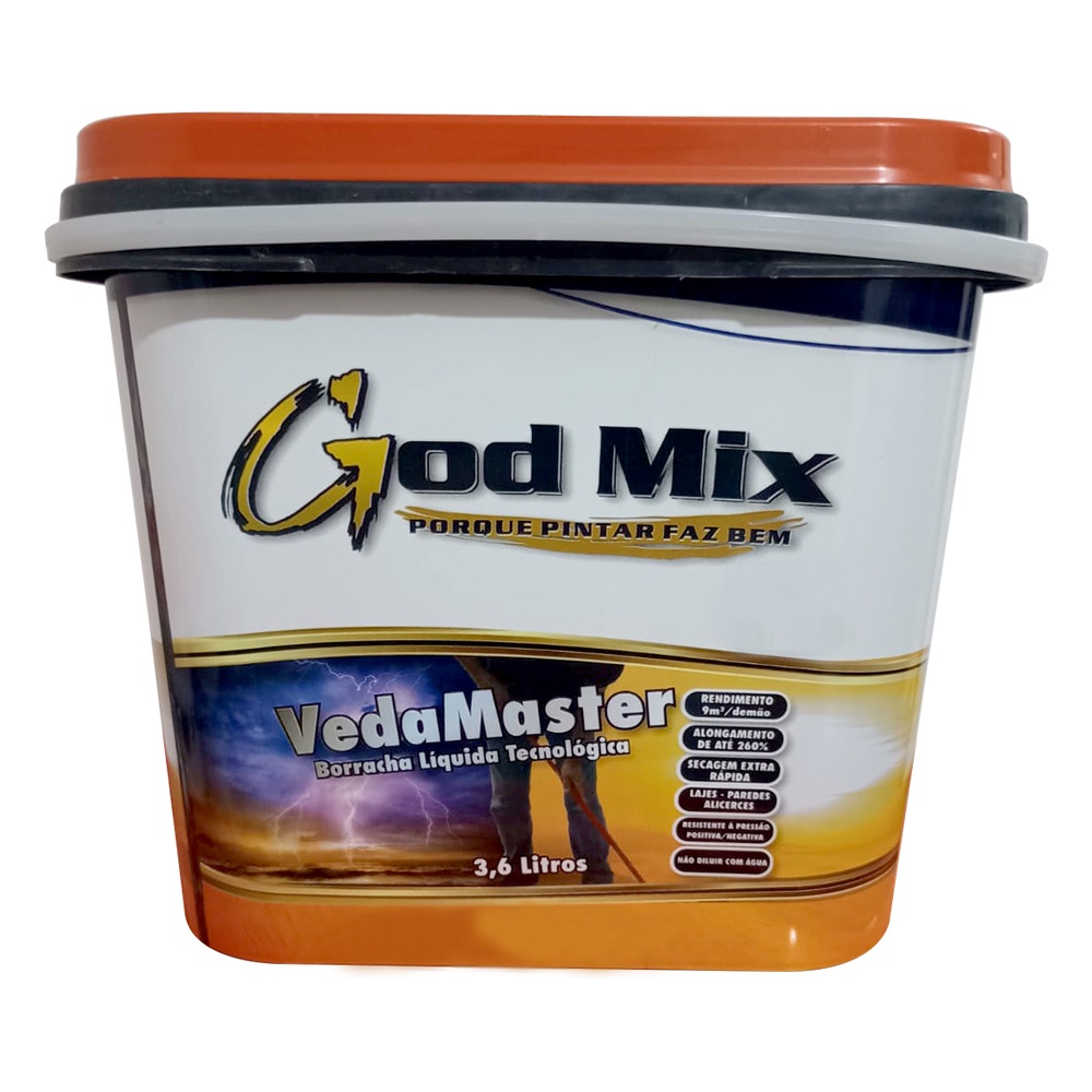 Borracha Líquida Impermeabilizante Incolor Veda Master 3,6L Godmix ...