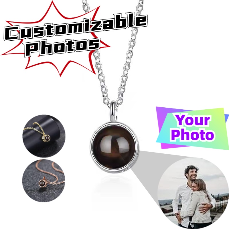 Colar de Projeção de Foto Personalizável, Colar Feminino, Colar de ...