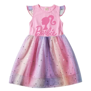 Barbie O Filme Meninas Vestido Verão 2024 Mais Recente Estilo Versão Coreana Saia Infantil Médio Grande Crianças Moda Pr