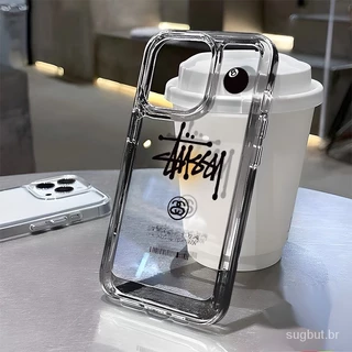 Caixa de etiqueta de moda IPhone 14 13 12 11 Pro Max 8 7 Plus X XR XS 14promax 15promax 13promax 14plus 15plus TPU capa de telefone transparente macio Capa de lente de proteção contra luz escura