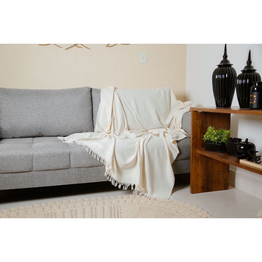 1uni. Manta para sofá xalé 100% algodão 1,40x1,50