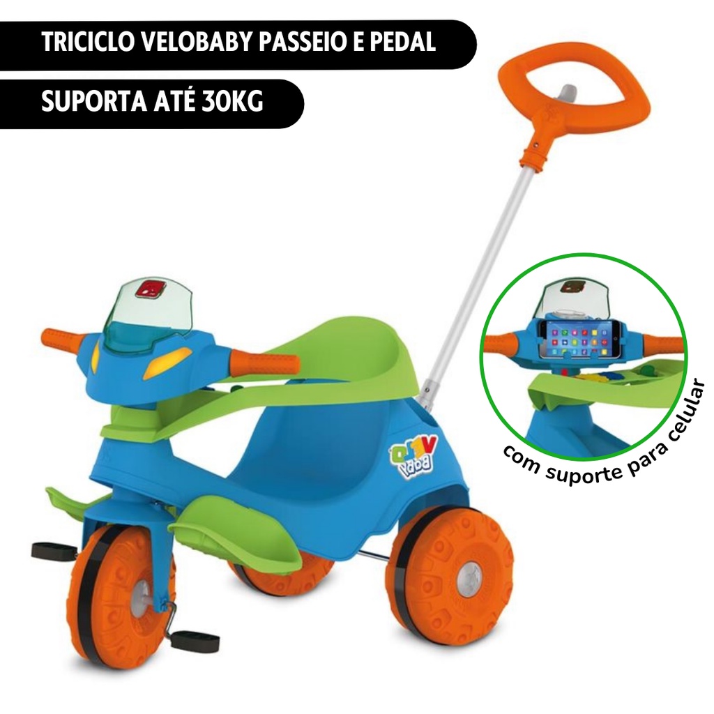 Triciclo Velobaby Passeio Pedal 358 Bandeirante 