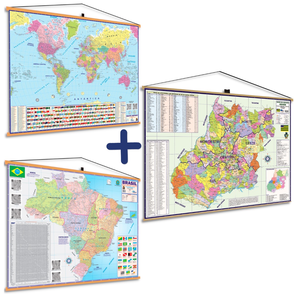 Mapa Escolar Mundi Politico 120x90 cm x 1 Unidade, Multimapas 203