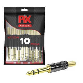 10x Plug P10 Estéreo Premium Profissional Série Ninja Gold