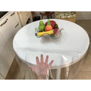 Toalha Mesa Plástico Grosso Transparente Impermeável 1,40diâm 0,20mm