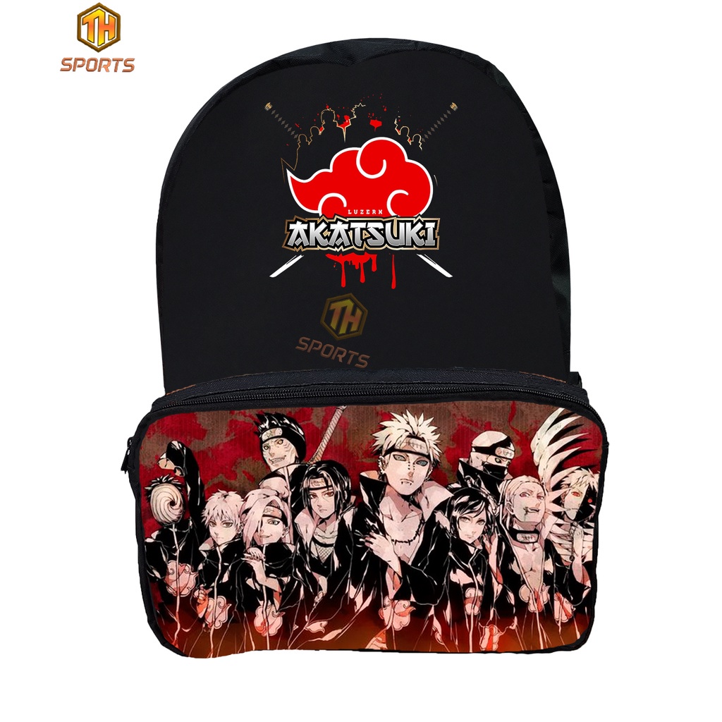 Bolsa Mochila Naruto Nuvem Akatsuki Aldeia da Folha Renegada Unissex