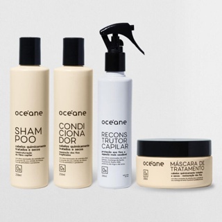 Kit Shampoo + Condicionador + Máscara de Tratamento Para Cabelos Quimicamente Tratados + Reconstrutor (4 Produtos)