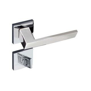 Fechadura para banheiro de aço zamac Beethoven 829-90 com roseta cromada Pado Fechadura Zm Beethoven Rq2 829-90 Banheiro Cr Pado