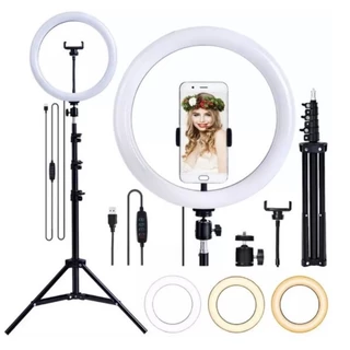 Ring Light Iluminador Anel Luz 30cm 12 Polegadas Tripé 2,1m