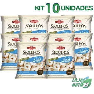 KIT 10 Sequilhos Clássicos Sem Glúten Sem Lactose 100g - Nazinha