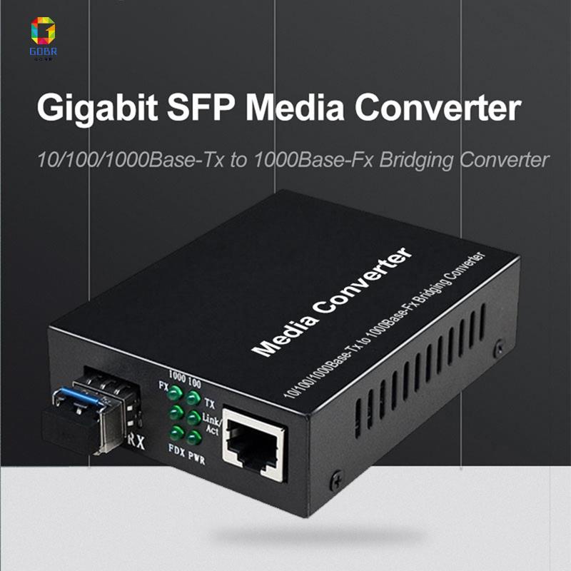 Conversor De Fibra SFP Para RJ45 Mídia 10/100/1000M Transceptor ...