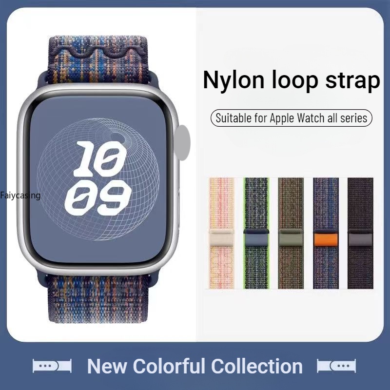 Nova Pulseira De Nylon Para Relógio Apple 9 8 49mm Ultra 41mm 45mm iwatch 38mm 42mm 40mm 44mm 7 6 SE 5 4 3 2 Ajustável