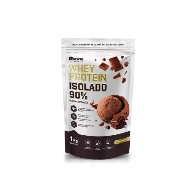 Whey Protein Isolado 1kg – Growth Supplements – Chocolate