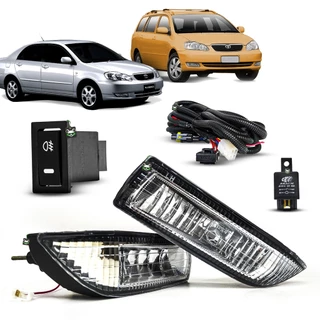 Kit Farol Auxiliar de Milha Corolla 2003 2004 e Fielder 2005 2006 2007