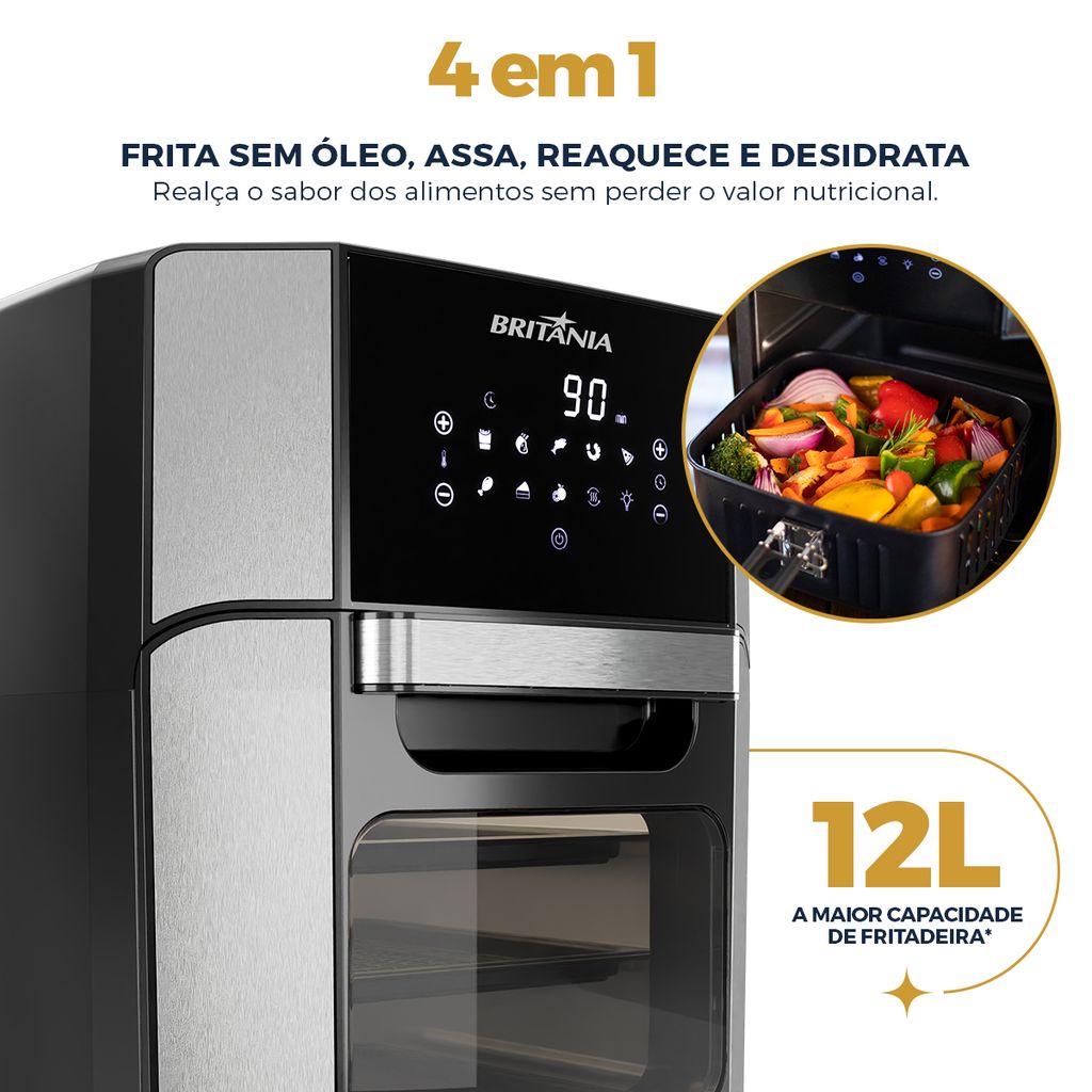 Fritadeira Air Fryer Oven Britânia BFR2100 4 em 1 1800W