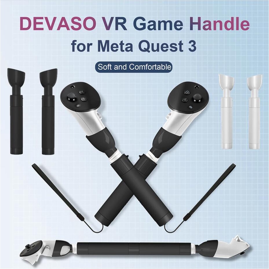 Punhos De Extensão De Punho Longo Para Óculos Meta Quest 3 VR Fixação Duplo Acessórios Controladores De Jogos
