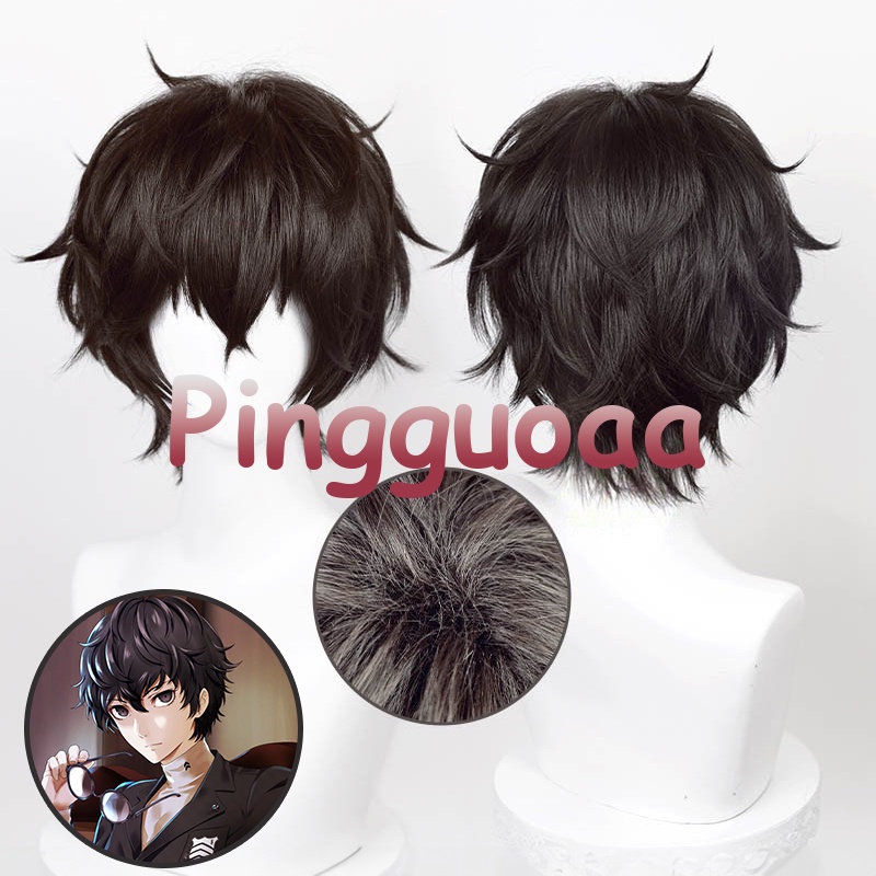 Persona 5 Joker Short Black Synthetic Men Cosplay Wigs