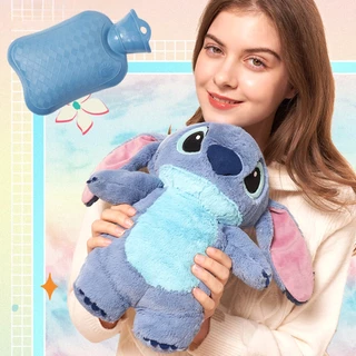 Stitch Plush Garrafa Quente De Pelúcia Com Capa Kawaii Angel Winter Garrafas Portáteis De Água Para Estudantes Natal