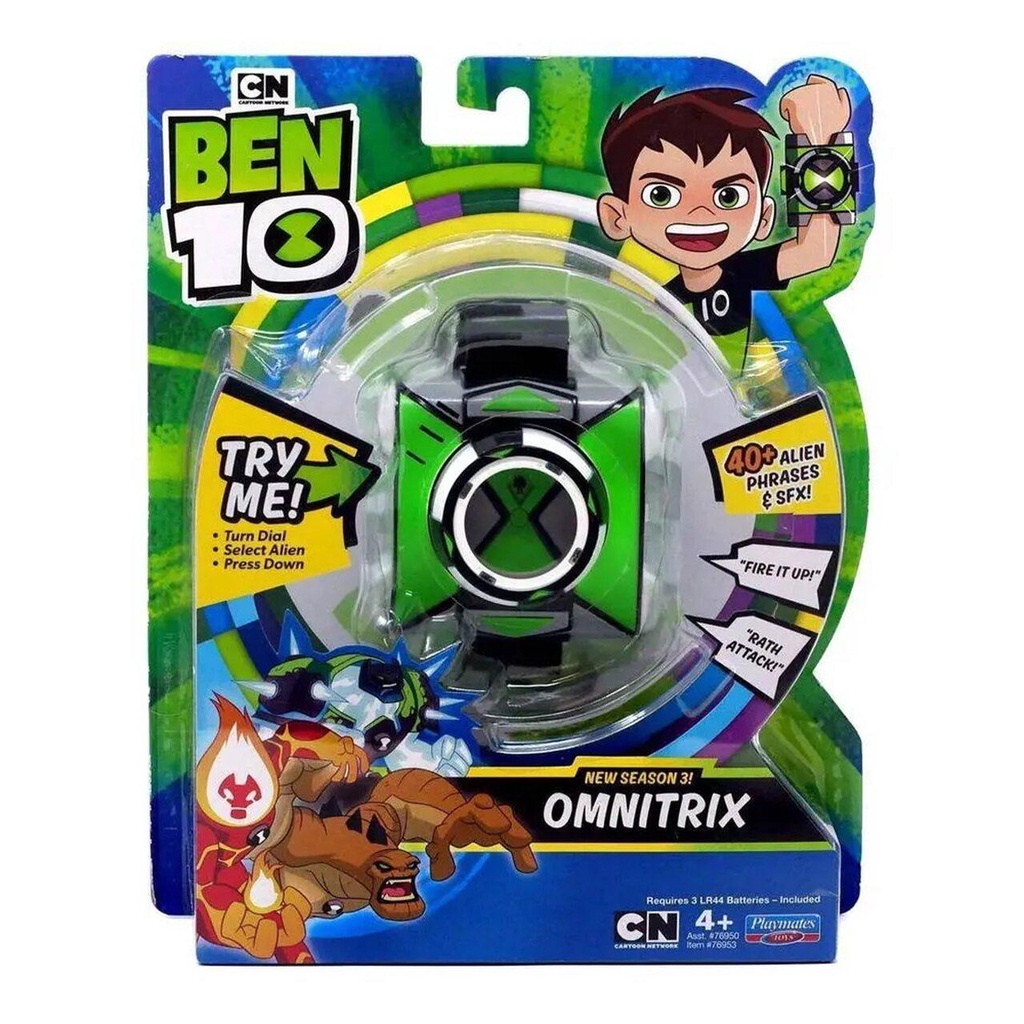 Ben 10 Relogio - Omnitrix Omni-Strike 10 Aliens Com Luz E Som