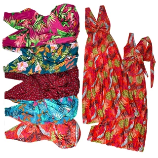 Vestido Feminino Decotado Longo Liganete Macio Amarração nas Costas em Oferta na Shopee