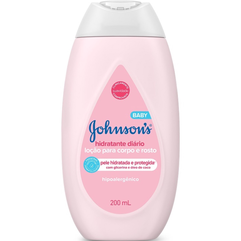 Loção Johnsons Hidratante Corpo e Rosto Hidratante Diário 200ml ...