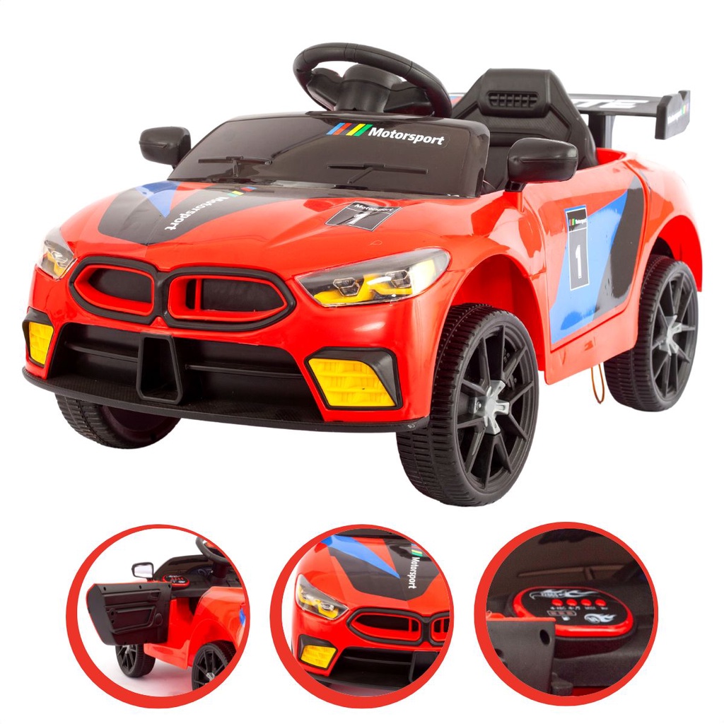 Kidzone Carro elétrico de brinquedo infantil de 12 V 360 Spin 2 Speed  Battle veículo com controle remoto, música Bluetooth, corrida DIY # 00-99 e  adesivos de alfabeto, certificado ASTM, laranja