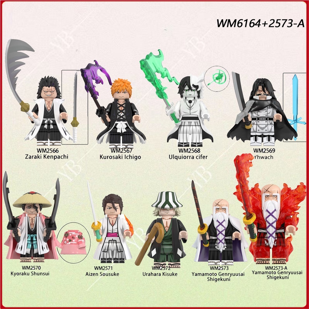Montagem De Brinquedos Série anime Bleach Kurosaki Ichigo minifigure Blocos De Construção Modelo Boneca