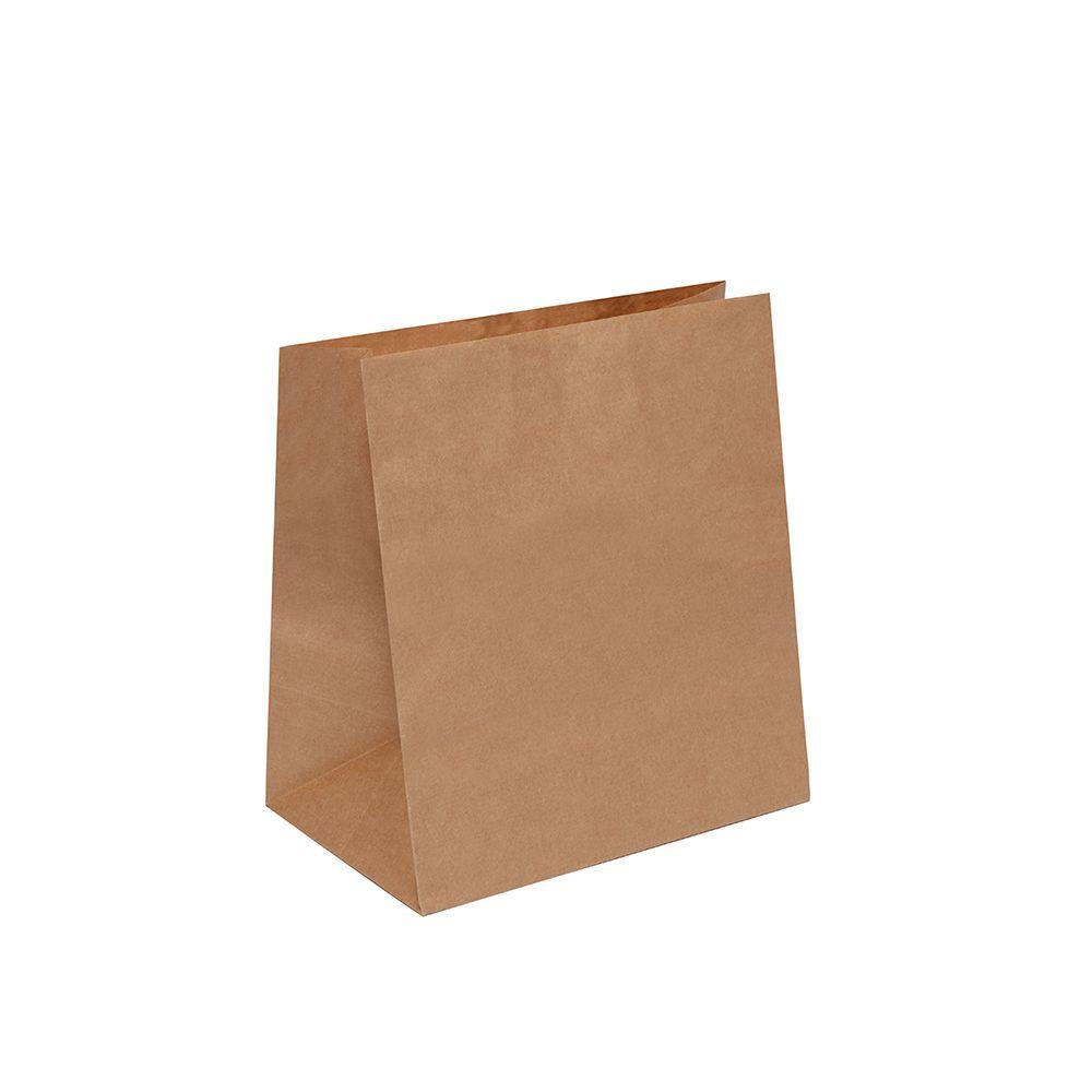 200 Unidades Sacos de papel Kraft para Delivery e Mercado Compras tamanho Médio 28,5x24 cm