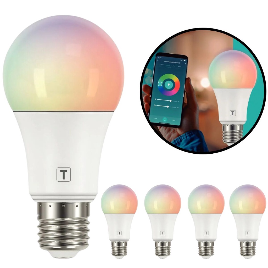 Kit 5 Lampadas Inteligente Smart Led Wifi 10w Rgb 110v/220v | Shopee Brasil