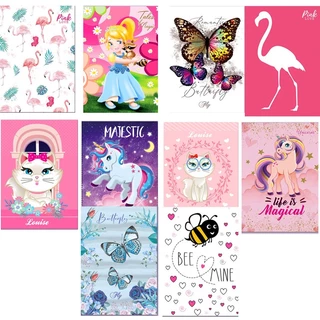 Kit Cadernos Grande Estampas Diferente Brochurao 96 Folhas Costurado Menina Capa Dura Com Pauta