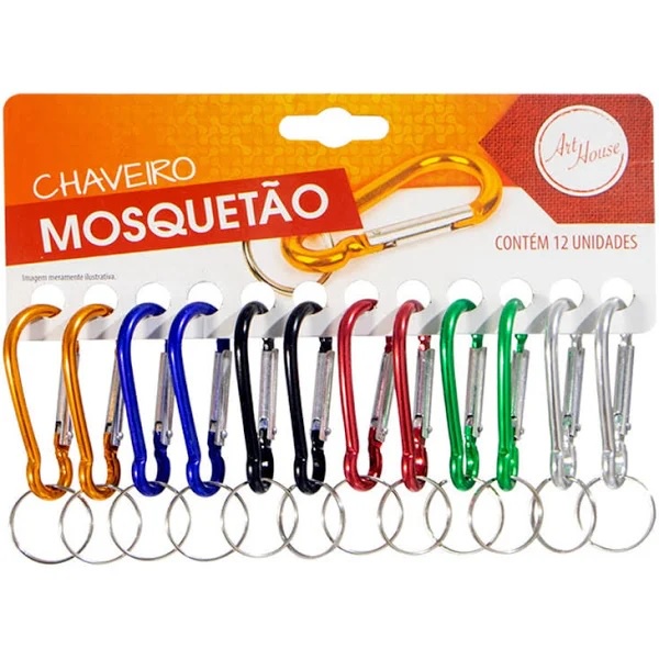 Mosquetão Chaveiro Colorido Camping Trilhas Mochila 12pcs