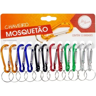 Mosquetão Chaveiro Colorido Camping Trilhas Mochila 12pcs